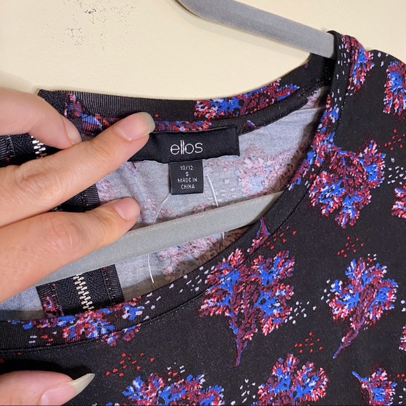 NEW ELLOS 3/4 Sleeve Floral Tunic Sz 10 - Picture 4 of 7